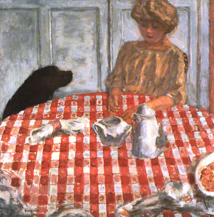 The Red Checkered Tablecloth - Pierre Bonnard reproduction oil painting