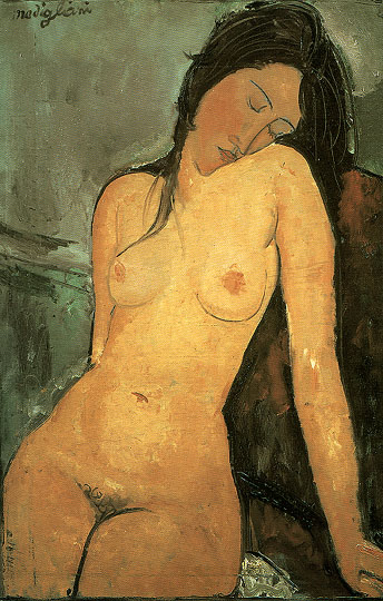 Seated Nude 1916 - Amedeo Modigliani reproduction oil painting