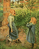 Woman and Child at Well 1882 - Camille Pissarro