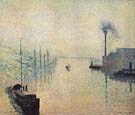 River Early Morning 1888 - Camille Pissarro reproduction oil painting