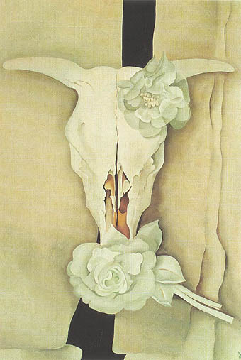 Cow's Skull with Calico Roses 1931 - Georgia O'Keeffe reproduction oil painting