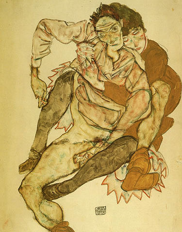 Embrace 1915 - Egon Scheile reproduction oil painting