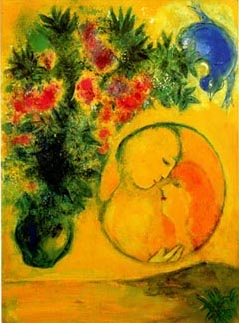 Sun and Mimosa 1949 - Marc Chagall reproduction oil painting