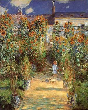 The Artist's Garden at Vetheuil - Claude Monet reproduction oil painting