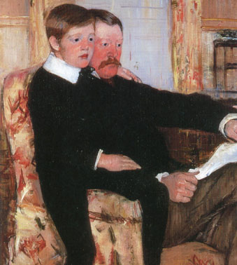 Alexander Cassatt and His Son Robert (1985) Detail - Mary Cassatt reproduction oil painting