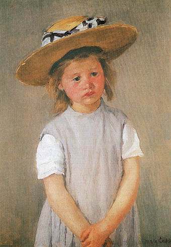 Child in Straw Hat - Mary Cassatt reproduction oil painting