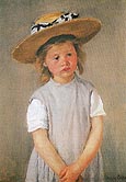 Child in Straw Hat - Mary Cassatt reproduction oil painting