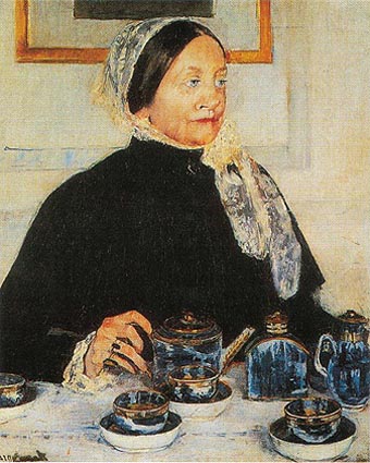 Lady at the Tea Table 1885 - Mary Cassatt reproduction oil painting