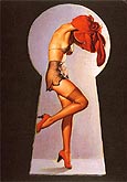 Gil Elvgren Peek a View 1940 - Pin Ups reproduction oil painting