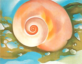 Pink Shell with Seaweed c1937 - Georgia O'Keeffe reproduction oil painting