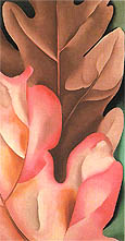 Oak Leaves Pink and Grey 1929 - Georgia O'Keeffe reproduction oil painting