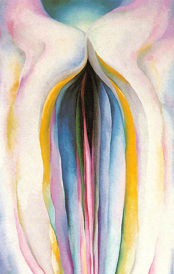 Grey Line With Black Blue and Yellow c 1923 - Georgia O'Keeffe reproduction oil painting