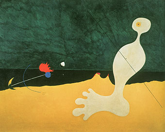 Person Throwing a Stone at a Bird 1926 - Joan Miro reproduction oil painting