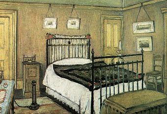 The Bedroom, Pendlebury 1940 - L-S-Lowry reproduction oil painting