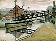 Barges on a Canal 1941 - L-S-Lowry reproduction oil painting