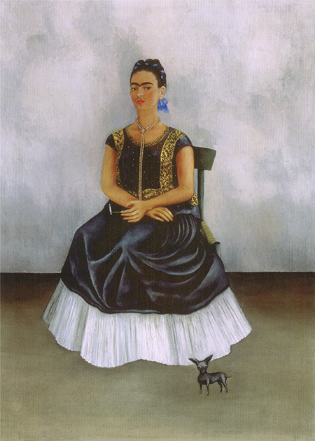Self Portrait with Itzcuintli Dog 1938 - Frida Kahlo reproduction oil painting