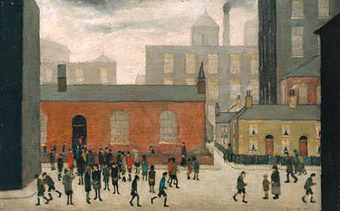Coming out of School 1927 - L-S-Lowry reproduction oil painting