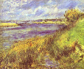Bords de Seine a Champrosay 1876 - Pierre Auguste Renoir reproduction oil painting
