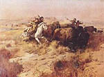 Indian Buffalo Hunt - Charles M Russell