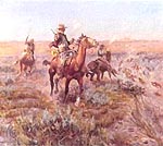 Smokin em Out - Charles M Russell reproduction oil painting