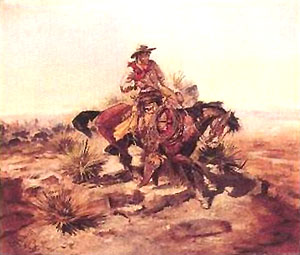 Riding Line - Charles M Russell reproduction oil painting