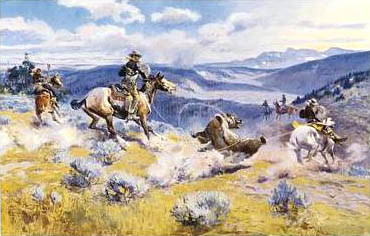 Loops and Swift Horses are Surer than Lead - Charles M Russell reproduction oil painting