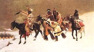 Return of the Blackfoot War Party - Frederic Remington reproduction oil painting