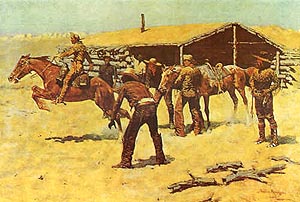 Coming and Going of the Pony Express (1900) - Frederic Remington reproduction oil painting