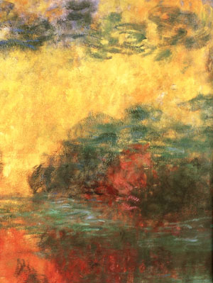 Waterlily Pond Evening detail - Claude Monet reproduction oil painting