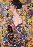 Lady with Fan c1917 - Gustav Klimt reproduction oil painting