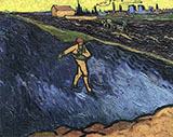 The Sower: Outskirts of Arles in the Background - Vincent van Gogh reproduction oil painting