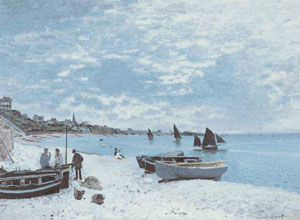 The Beach at Sainte-Adresse 1867 - Claude Monet reproduction oil painting