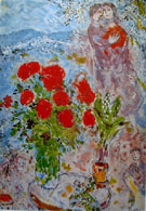 The Lovers Bouquet of Roses - Marc Chagall