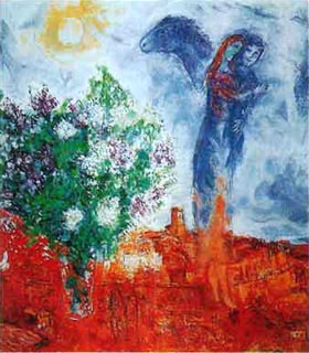 Couple au Dessus de St. Paul - Marc Chagall reproduction oil painting