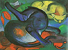 Two Cats 1912 - Franz Marc reproduction oil painting