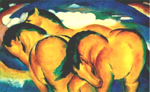 The Small Yellow Horse 1912 - Franz Marc reproduction oil painting