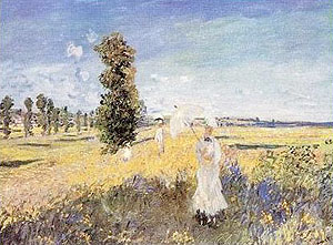 La Promenade Argenteuil - Claude Monet reproduction oil painting