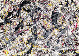 Silver Over Black - Jackson Pollock reproduction oil painting