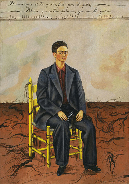 Self Portrait Cropped Hair 1940 - Frida Kahlo reproduction oil painting