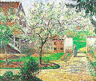 Plum Trees in Bloom Eragny - Camille Pissarro reproduction oil painting