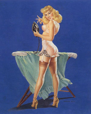 A Pressing Need 1945 - Pin Ups reproduction oil painting