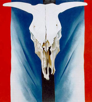 Cow's Skull, Red White & Blue 1931 - Georgia O'Keeffe reproduction oil painting
