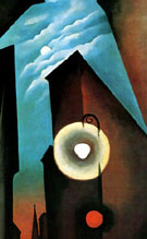 New York with Moon 1925 - Georgia O'Keeffe reproduction oil painting