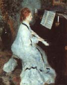 Lady at the Piano 1875 - Pierre Auguste Renoir reproduction oil painting