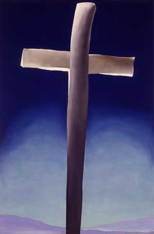 Grey Cross with Blue - Georgia O'Keeffe reproduction oil painting