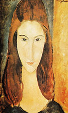 Portrait of Jeanne Hebuterne - Amedeo Modigliani reproduction oil painting