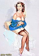 PRETTY IN BLUE - Pin Ups reproduction oil painting