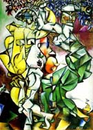 The Temptation Adam and Eve 1912 - Marc Chagall reproduction oil painting