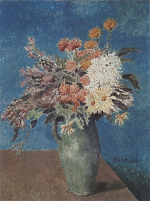 Vase of Flowers 1901 - Pablo Picasso reproduction oil painting