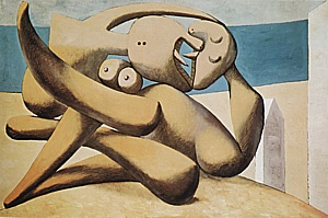 Figures by the Sea (The Kiss) 1931 - Pablo Picasso reproduction oil painting